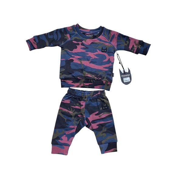 Munster Dusk Crewneck Sweatshirt and Reign Pant in Blue Camo - Picture 1 of 2